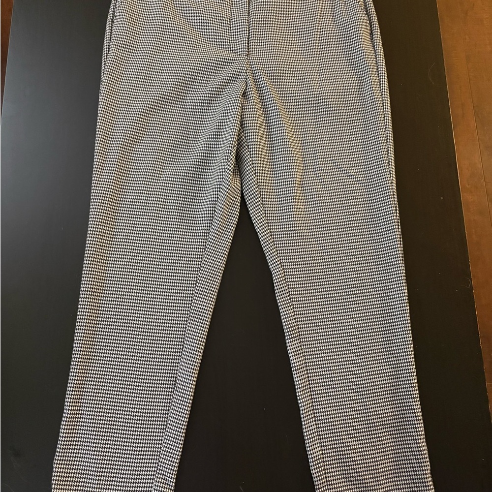 Women's Black and White Houndstooth Trousers